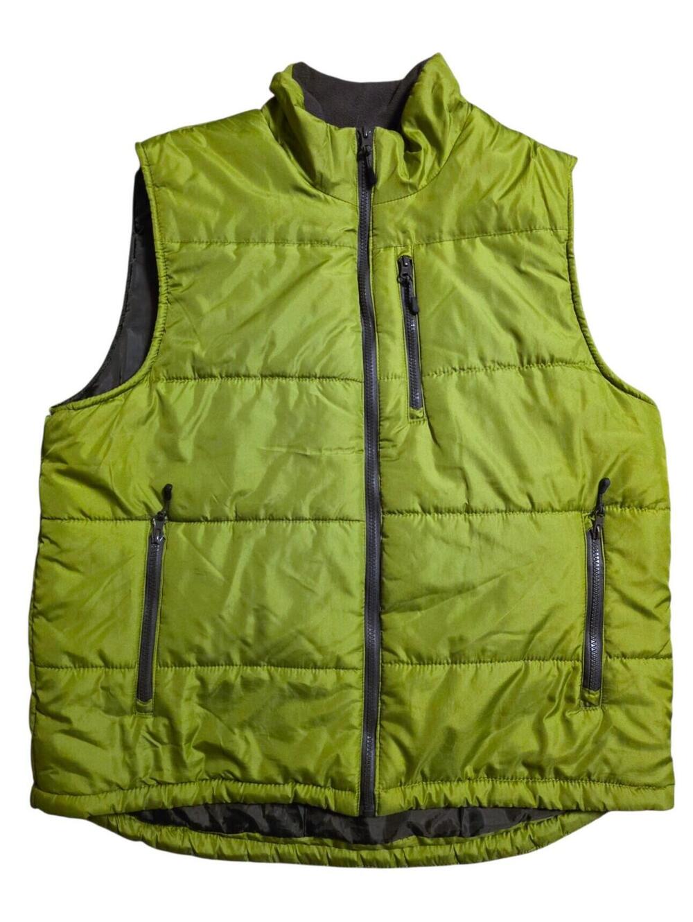 Men's "Outdoor Life" Large Bright Green Insulated Puffer Vest